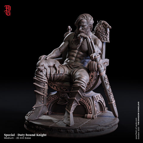 Duty bound Knight, Fighter Short Rest D&D 5e | Scales: 28mm, 32mm ,54mm, 75mm,100mm | Dungeons and Dragons | Pathfinder | Flesh of Gods