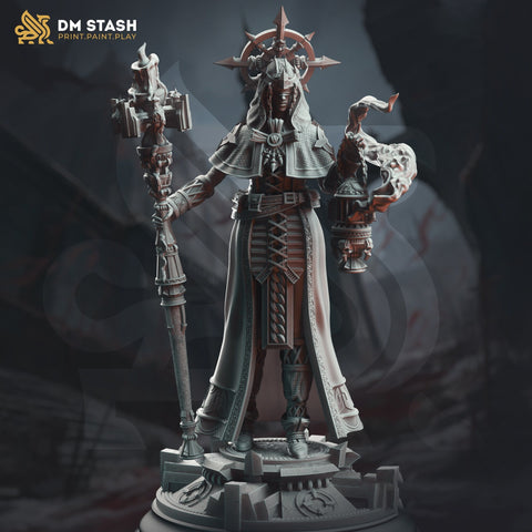 Female Cleric Twilight Domain, Wizard Miniature | 28mm, 32mm,54mm,75mm, 100mm Scales | Dungeons and Dragons Pathfinder | DM Stash