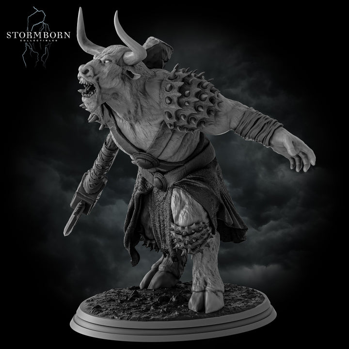 Minotaur Warrior War Chief | Scales: 28mm,32mm,54mm,75mm,100mm | D&amp;D 5e Megaboss | Dungeons and Dragons | Pathfinder | Daybreak Miniatures