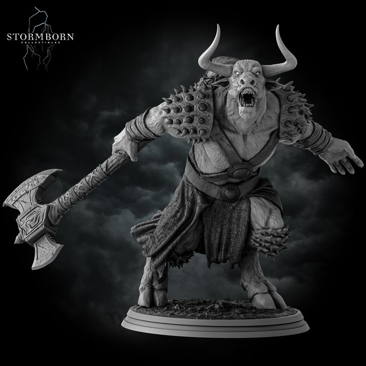 Minotaur Warrior War Chief | Scales: 28mm,32mm,54mm,75mm,100mm | D&amp;D 5e Megaboss | Dungeons and Dragons | Pathfinder | Daybreak Miniatures