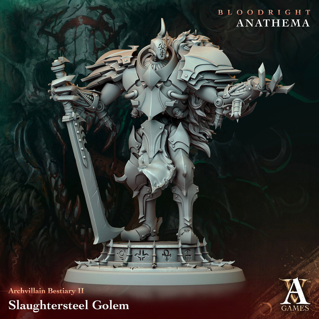 Warforged Paladin Fighter, Larger size: Iron Golem Unpainted Miniature | 28mm,32mm, 54mm,75mm,100 Scales | Dungeons & Dragons |Pathfinder