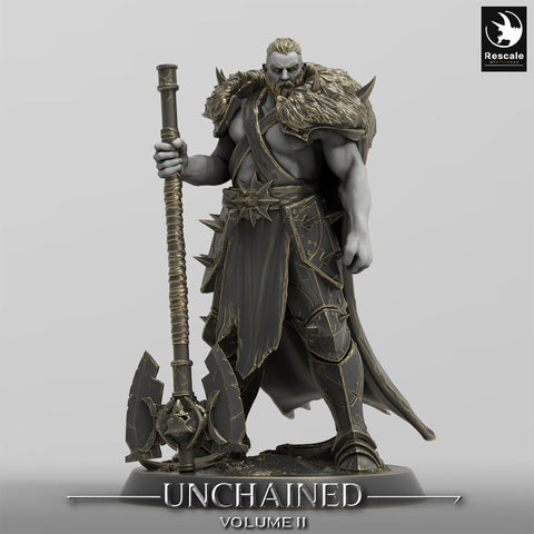 Barbarian Human / Goliath, Ranger,Fighter, with Big Axe, DnD Unpainted Miniature| 28mm, 32mm,54mm,75mm,100mm Scales | Dungeons & Dragons