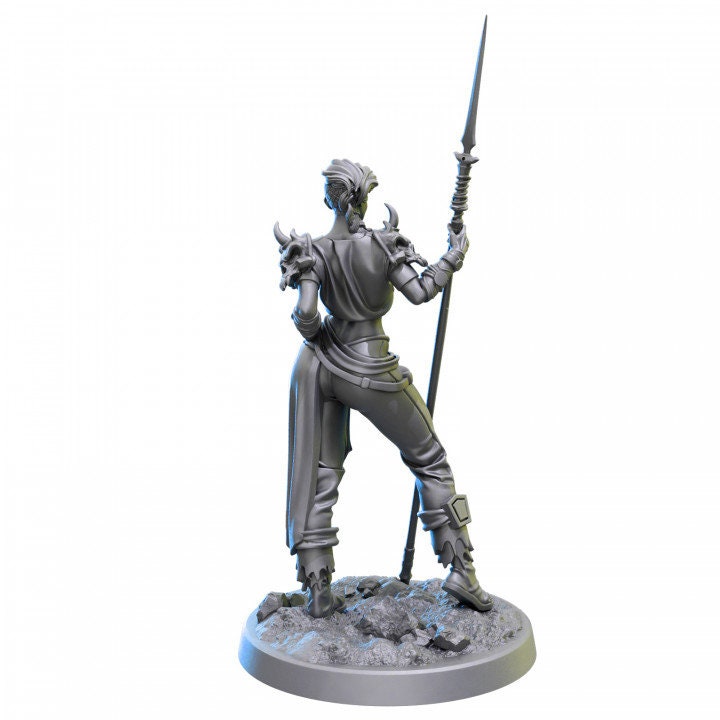 Human Female Fighter Polearm Master Paladin PC / NPC also NSFW (topless) | 28mm,32mm,54mm,75mm,100mm Scales | Dungeons &amp; Dragons |Pathfinder