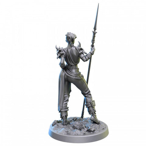 Human Female Fighter Polearm Master Paladin PC / NPC also NSFW (topless) | 28mm,32mm,54mm,75mm,100mm Scales | Dungeons & Dragons |Pathfinder