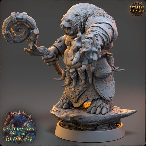 Druid BearFolk Werebear Humanoid Scales: 28mm, 32mm,54mm,75mm,100mm | D&D 5e | Dungeons and Dragons | Pathfinder | Daybreak Miniatures