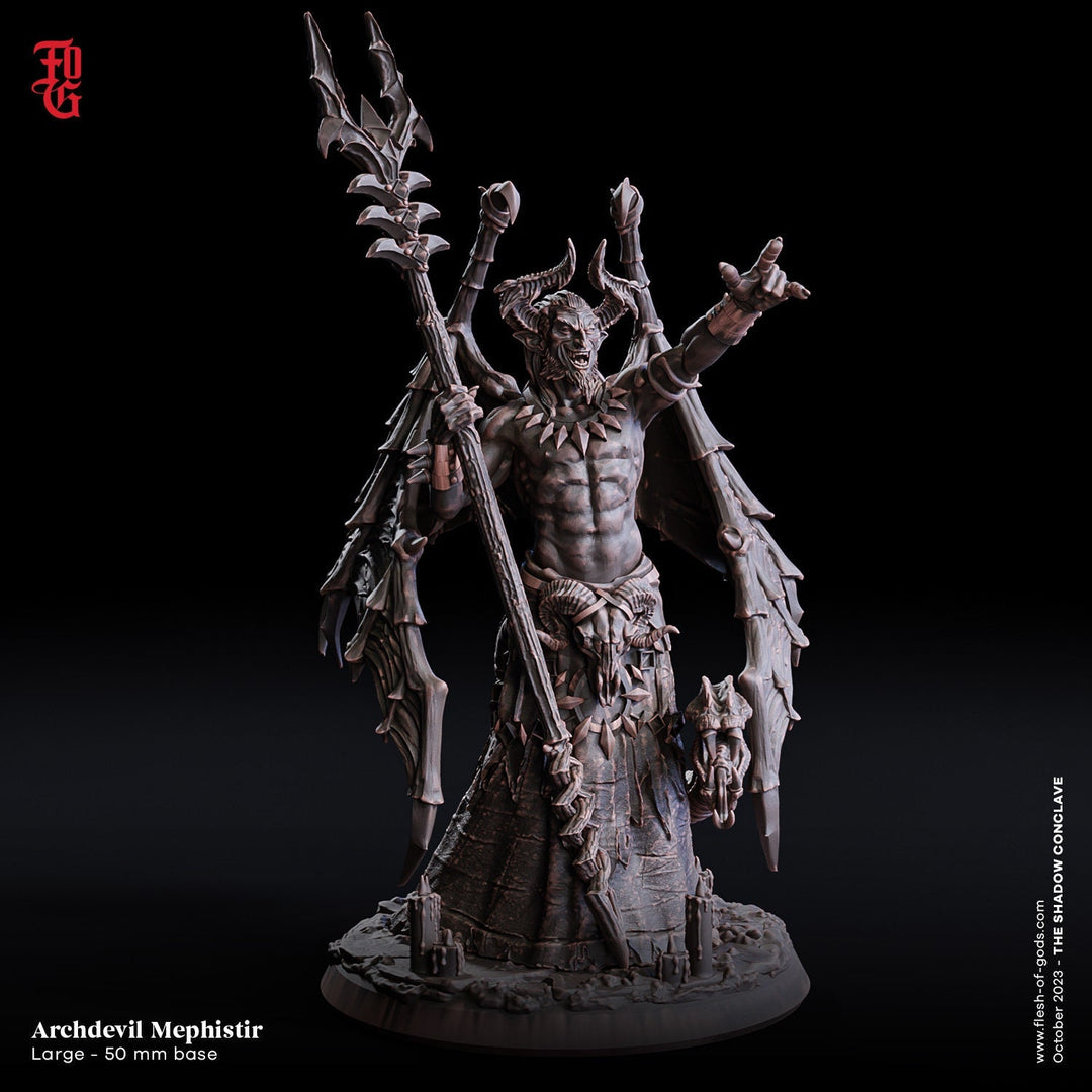 Devil Mephistir, Demon Prince | 28mm, 32mm,54mm, 75mm,100mm Scale Resin Miniature | Dungeons and Dragons D&D 5e Pathfinder | Flesh of Gods