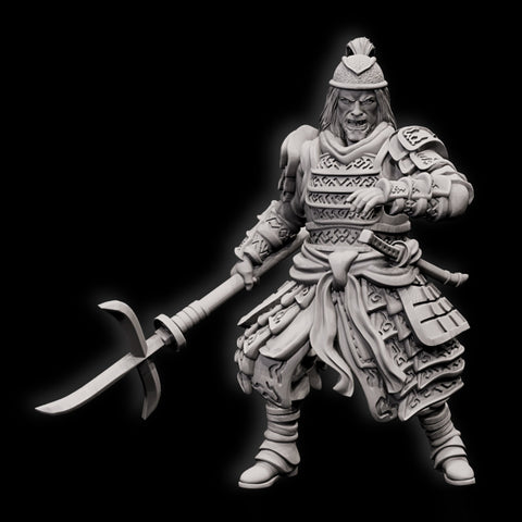 Fighter Battle Master, Samurai, Polearm Master | DnD Miniature 28mm,32mm,54mm, 75mm,100mm Scale Pathfinder Figure/ DnD mini unpainted