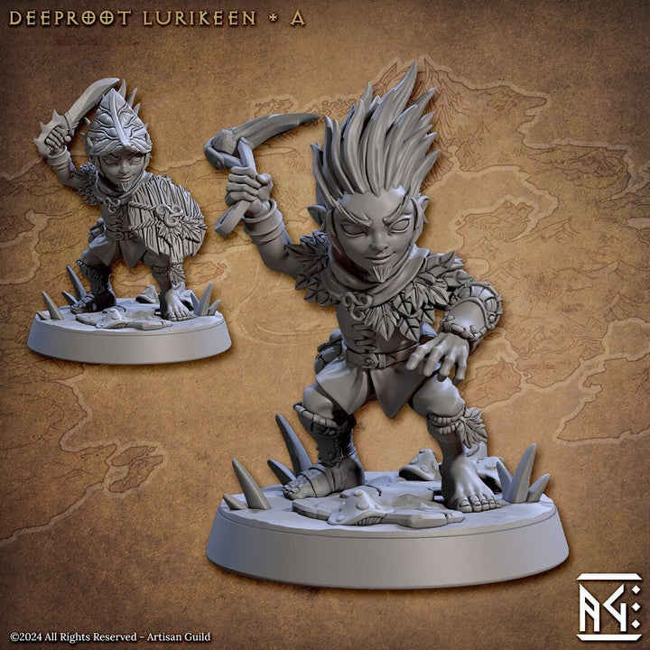 Halfling Gnome Sling, Sword and Shield | 28mm, 32mm, 54mm, 75mm Scale Resin Miniature | Dungeons and Dragons | Artisan Guild
