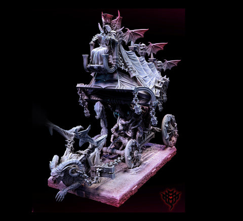 Vampire Coven Blood throne Coach | 28mm, 32mm scales sizes 165mm long, 100 x 50mm Base | DnD Undead Figurine | Dungeons and Dragons 5e