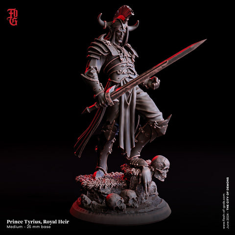 Tiefling Oathbreaker Paladin Fighter | 28mm, 32mm,54mm,75mm,100mm Scales | Player Character Mini -D&D 5e Pathfinder Figurine |Flesh of Gods