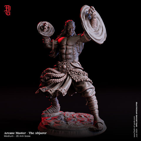Wizard Master Abjurer, Warlock, Sorcerer | 28mm, 32mm,54mm, 75mm,100mm Scale Player Character Mini-D&D 5e Pathfinder Figurine Flesh of Gods