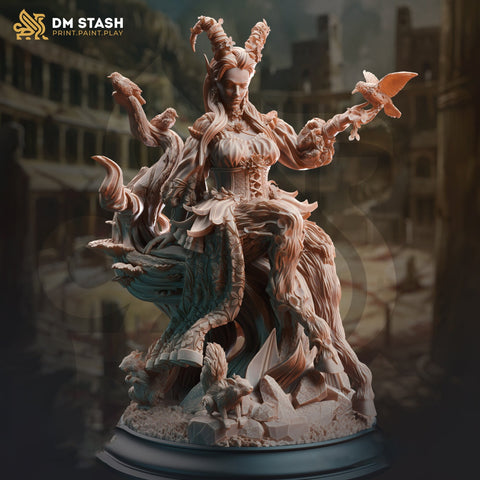 Fae Female Druid Circle of Land PC / NPC Miniature | 28mm, 32mm,54mm,75mm, 100mm Scales | Dungeons and Dragons 5E | Dm Stash