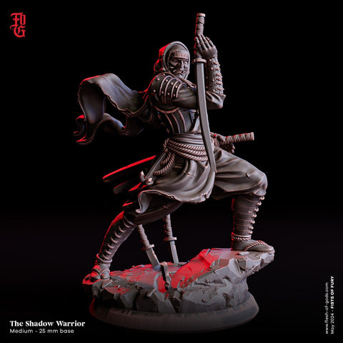 Human Rogue, Thief, Assassin, Kensai PC / NPC | 28mm, 32mm, 54mm, 75mm, 100mm Scale Resin Miniature | Dungeons and Dragons | Flesh of Gods