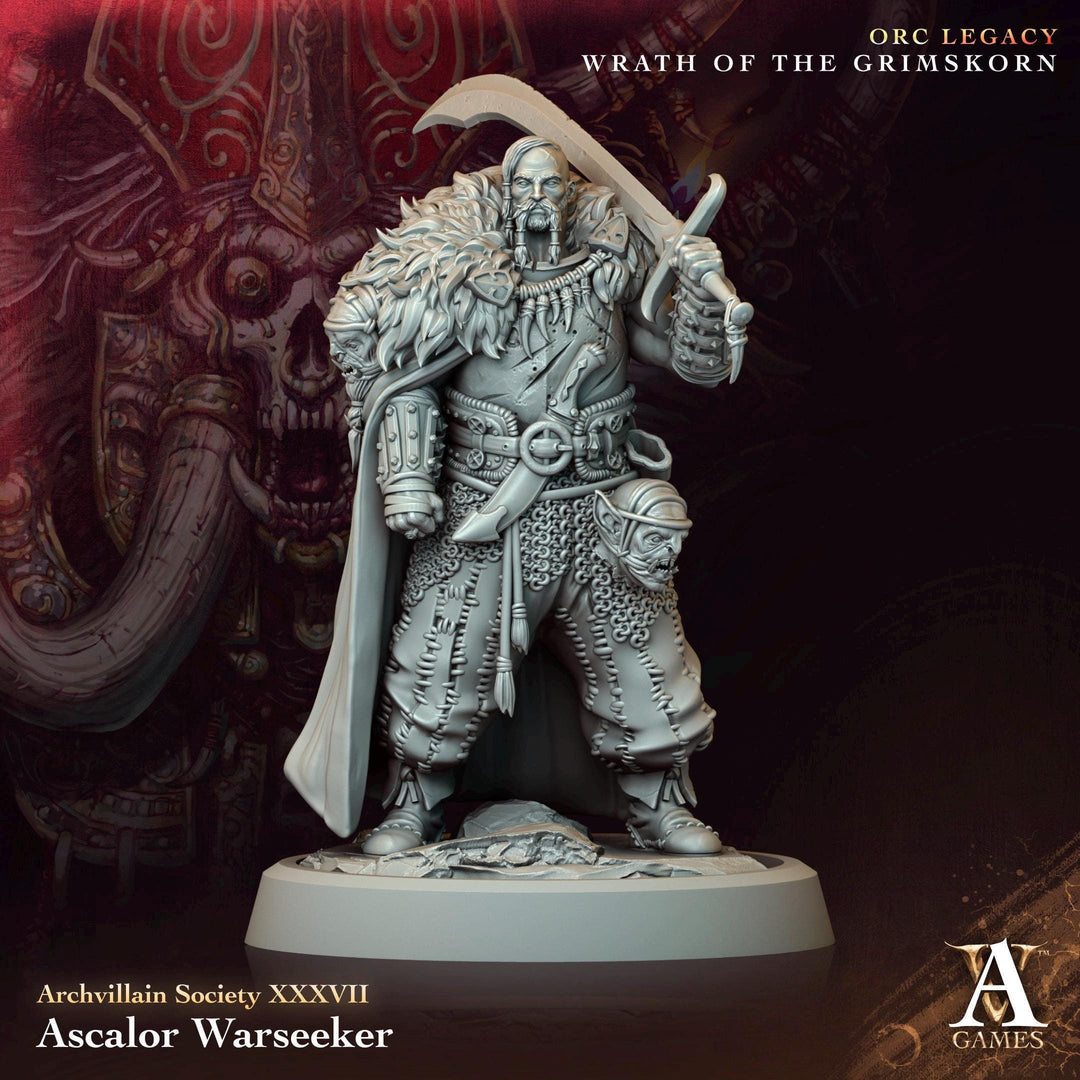 Human Ranger Fighter with Sword | Miniature | 28mm,32mm,54mm,75mm,100mm Scales | Pathfinder Figure | DnD Mini unpainted | Archvillain Games