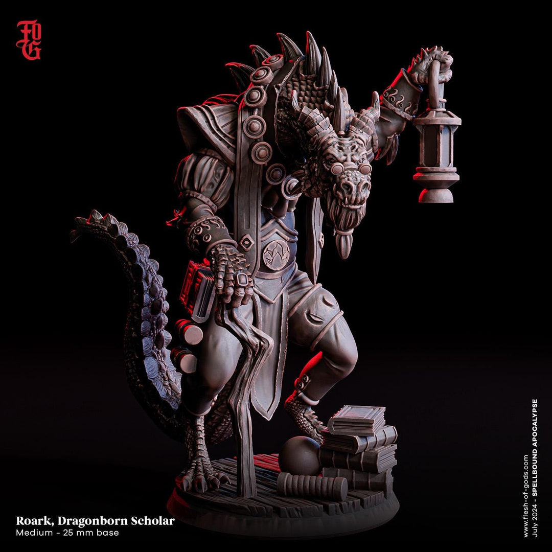 Dragonborn Wizard, Sorcerer, Warlock | 28mm,32mm,54mm,75mm,100mm Scale Resin Miniature | Dungeons and Dragons 5e Pathfinder