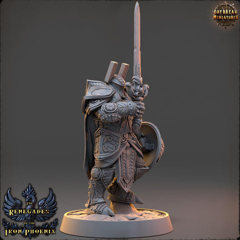 Oath of the Conquest Paladin, Cleric | 28mm, 32mm, 54mm, 75mm Scales | 100mm Tall | Dungeons and Dragons | Pathfinder | Daybreak Miniatures