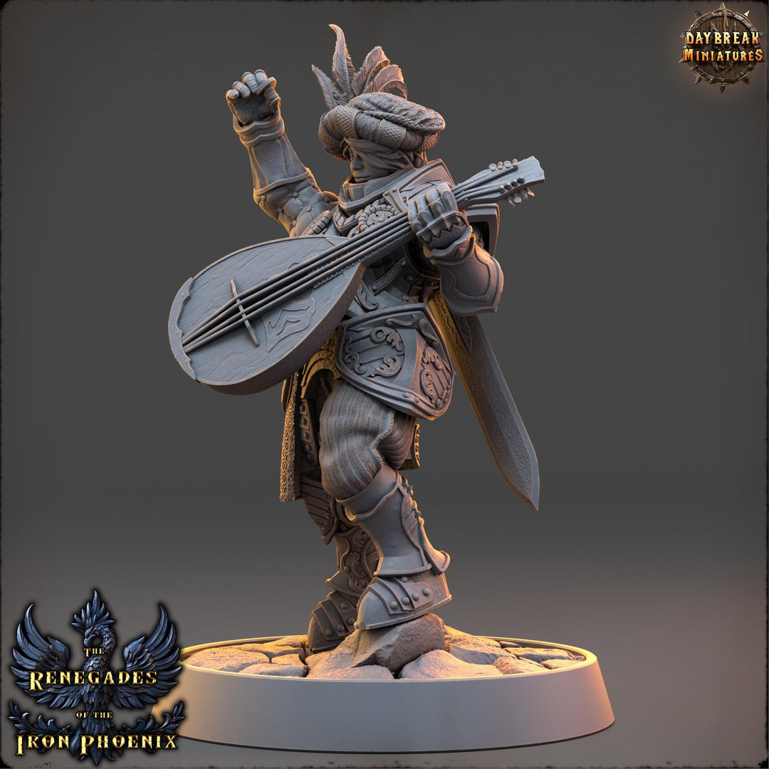 Human Female Bard Rogue PC / NPC| Unpainted Resin miniature | 28mm,32mm,54mm,75mm,100mm Scale | Figurine mini -D&amp;D 5e | Daybreak Miniatures