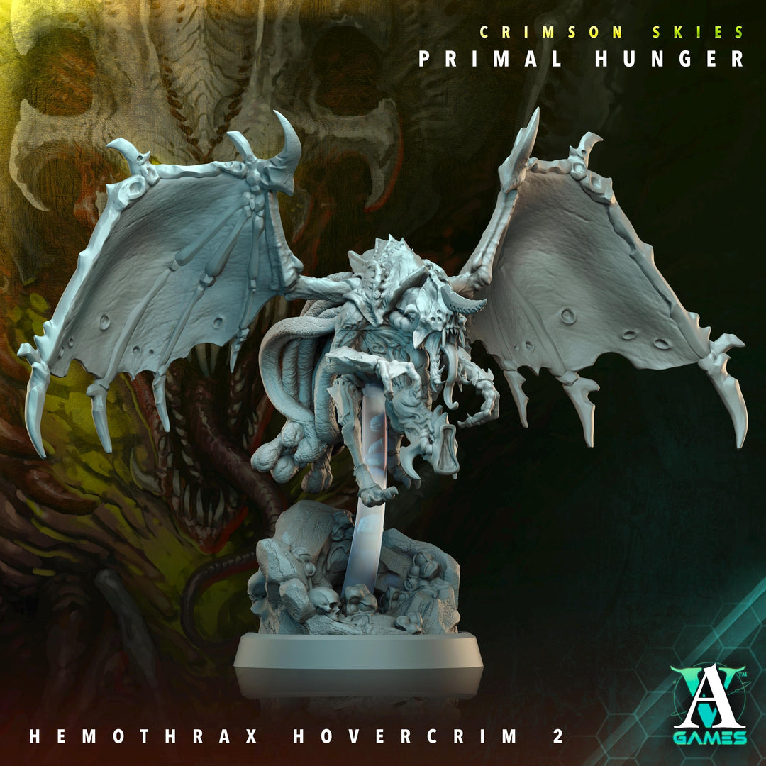 Sci-Fi Flying Insectoid Hemothrax Hovercrim Miniature | 25mm, 40mm, 50mm, 60mm BASE SIZES | Resin Unpainted | Sci-fi Archvillain Games