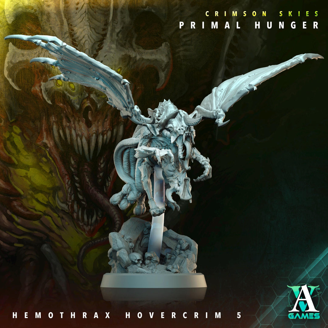 Sci-Fi Flying Insectoid Hemothrax Hovercrim Miniature | 25mm, 40mm, 50mm, 60mm BASE SIZES | Resin Unpainted | Sci-fi Archvillain Games