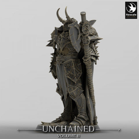 Oathbreaker Paladin, Fighter Battlemaster Battle Axe PC / NPC, DnD 5e Unpainted Mini| 28mm, 32mm,54mm,75mm,100mm Scales | Dungeons & Dragons
