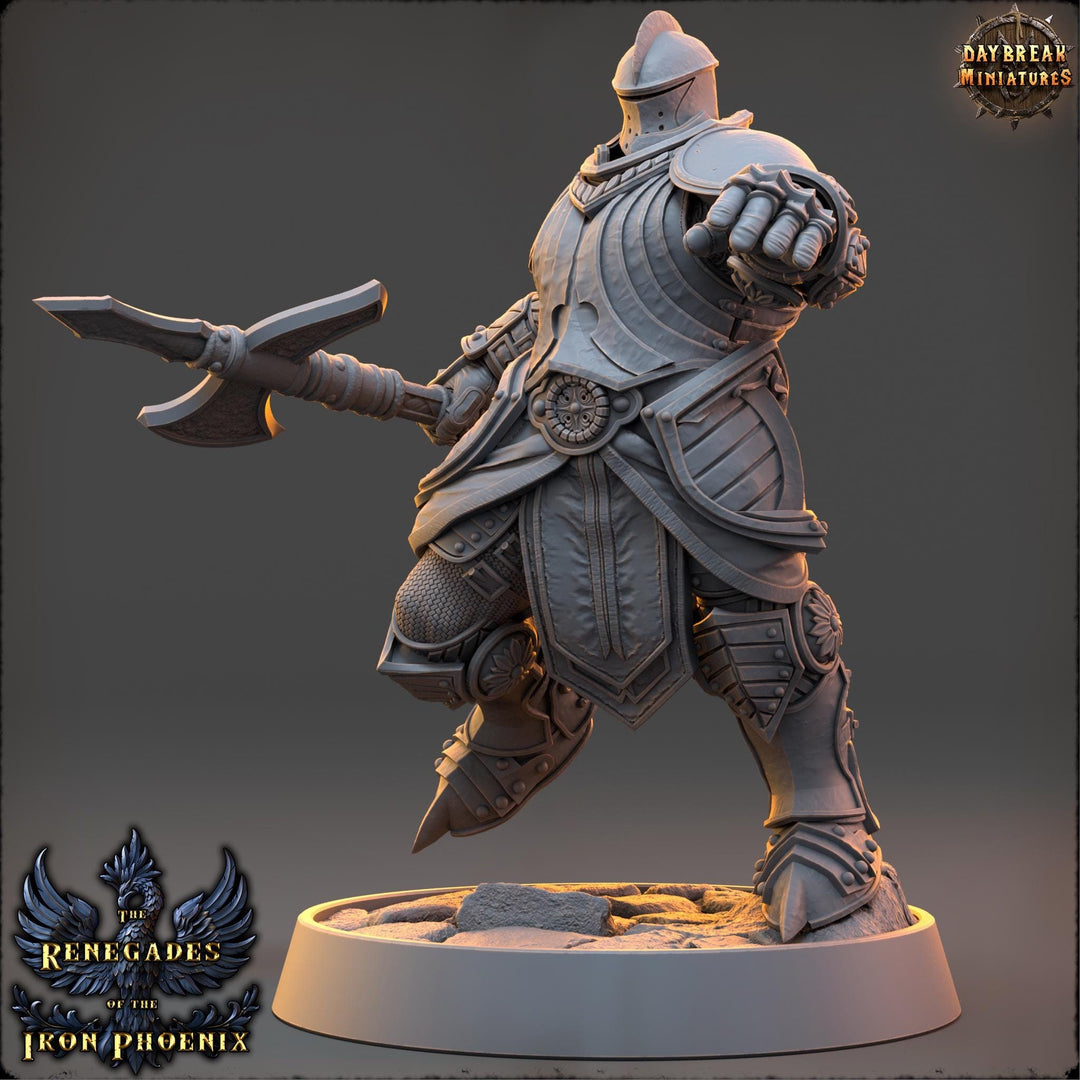 Paladin, Fighter Polearm Master Battle master | 28mm, 32mm,54mm,75mm, 100mm Scales | Dungeons and Dragons | Pathfinder | Daybreak Miniatures