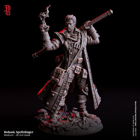 Sorcerer Spellslinger, Wizard, Warlock | 28mm, 32mm,54mm, 75mm,100mm Scale Player Character Mini-D&D 5e Pathfinder Figurine Flesh of Gods