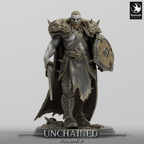 Oathbreaker Paladin, Fighter,Soldier Sword and Shield, DnD Unpainted Miniature| 28mm, 32mm,54mm,75mm,100mm Scales | Dungeons & Dragons