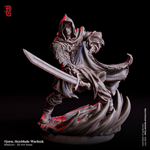 Warlock Hexblade, Rogue, Thief, Ranger PC / NPC | 28mm, 32mm,54mm75mm,100mm Scales | Mini -D&D 5e Pathfinder Figurine | Flesh of Gods