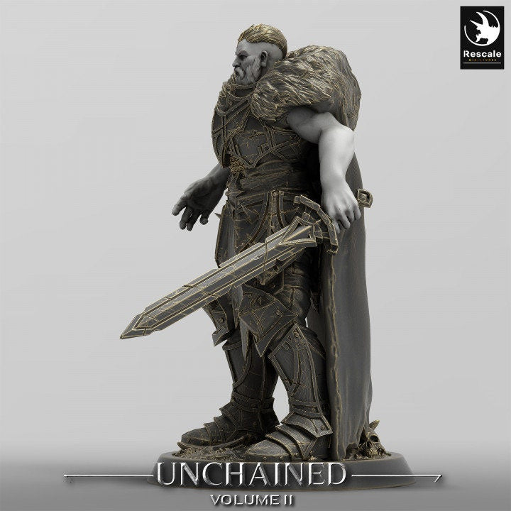 Fighter, Ranger, Oathbreaker Paladin, with Sword PC / NPC, DnD Unpainted Mini| 5 Sizes /Scales