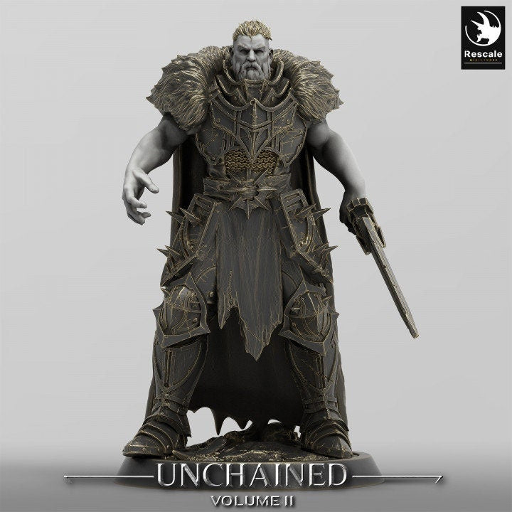 Fighter, Ranger, Oathbreaker Paladin, with Sword PC / NPC, DnD Unpainted Mini| 5 Sizes /Scales