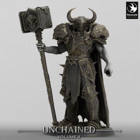Oathbreaker Paladin, Fighter Battlemaster Maul PC / NPC, DnD 5e Unpainted Mini| 28mm, 32mm,54mm,75mm,100mm Scales | Dungeons & Dragons