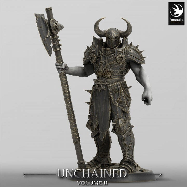 Oathbreaker Paladin, Fighter Battlemaster w/ Axe PC / NPC, DnD 5e Unpainted Mini| 28mm, 32mm,54mm,75mm,100mm Scales | Dungeons &amp; Dragons