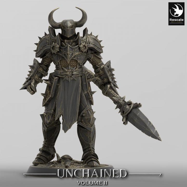 Oathbreaker Paladin, Fighter Polearm Master w/ Axe PC / NPC, DnD 5e Unpainted Mini| 28mm, 32mm,54mm,75mm,100mm Scales | Dungeons & Dragons