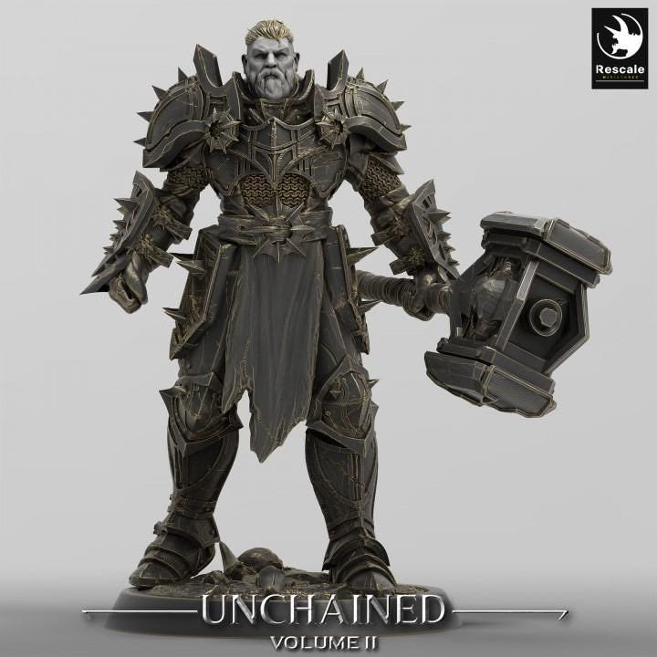 Oathbreaker Paladin, Fighter Battlemaster Maul PC / NPC, DnD 5e Unpainted Mini| 28mm, 32mm,54mm,75mm,100mm Scales | Dungeons & Dragons