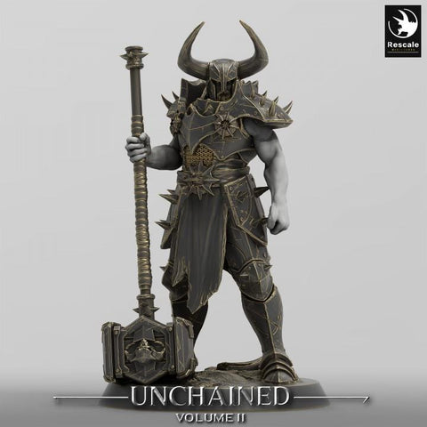 Oathbreaker Paladin, Fighter Battlemaster Maul PC / NPC, DnD 5e Unpainted Mini| 28mm, 32mm,54mm,75mm,100mm Scales | Dungeons & Dragons