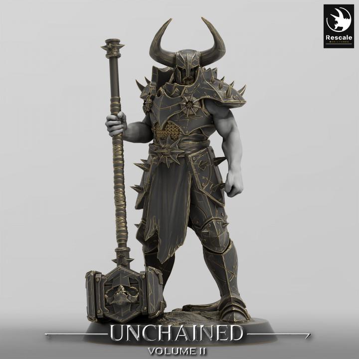 Oathbreaker Paladin, Fighter Battlemaster Maul PC / NPC, DnD 5e Unpainted Mini| 28mm, 32mm,54mm,75mm,100mm Scales | Dungeons & Dragons
