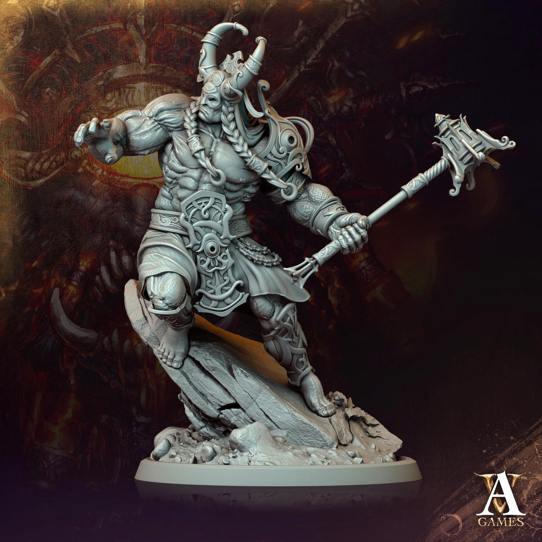 Human, Goliath Fighter Barbarian PC / NPC D&amp;D 5e | Scales: 28mm, 32mm ,54mm, 75mm,100mm Megaboss | Dungeons and Dragons | Pathfinder