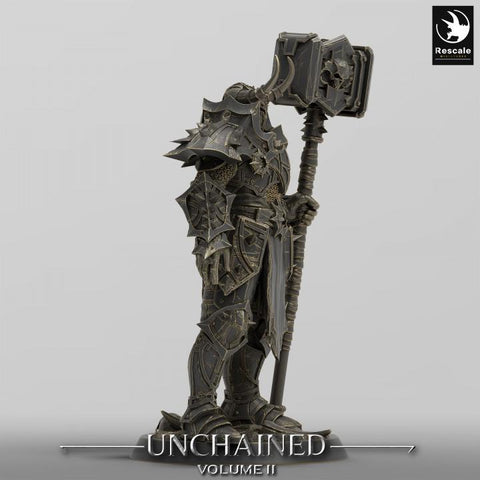 Oathbreaker Paladin, Fighter Battle Master with Maul PC / NPC, DnD 5e Unpainted Mini| 28mm, 32mm,54mm,75mm,100mm Scales | Dungeons & Dragons