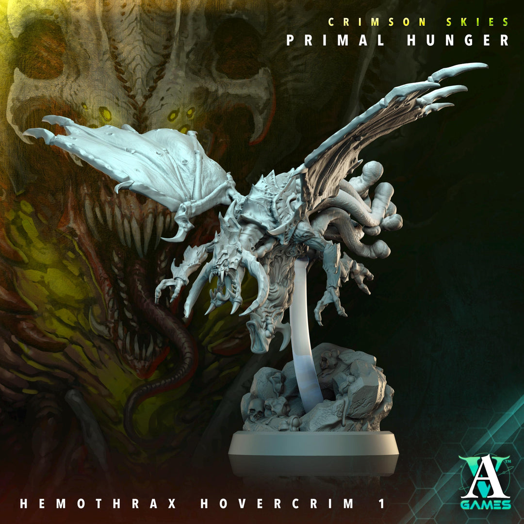 Sci-Fi Flying Insectoid Hemothrax Hovercrim Miniature | 25mm, 40mm, 50mm, 60mm BASE SIZES | Resin Unpainted | Sci-fi Archvillain Games