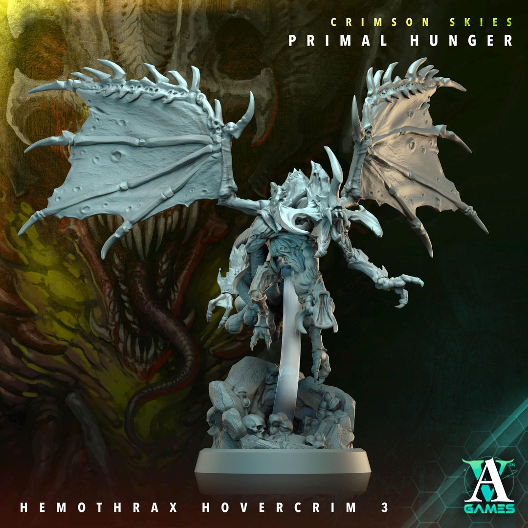 Sci-Fi Flying Insectoid Hemothrax Hovercrim Miniature | 25mm, 40mm, 50mm, 60mm BASE SIZES | Resin Unpainted | Sci-fi Archvillain Games