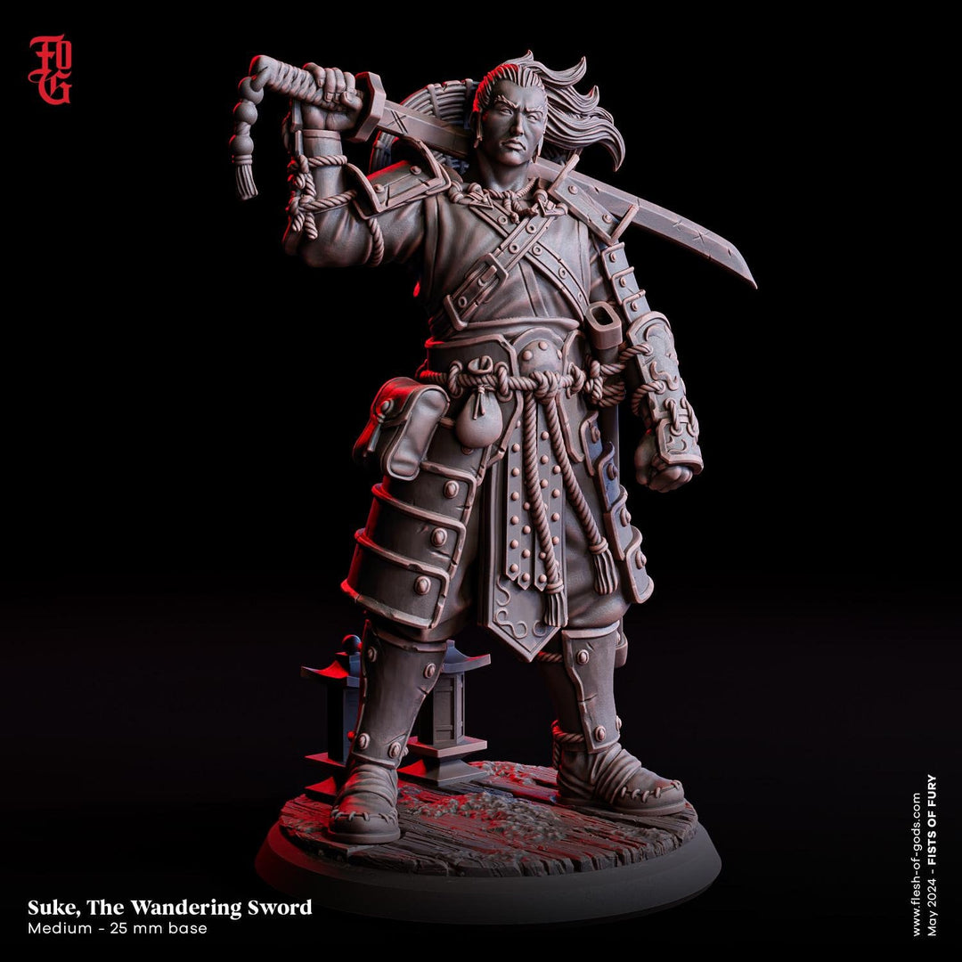 Fighter Battle Master, Ranger, Paladin  PC / NPC  | 28mm, 32mm,54mm75mm,100mm Scales | Mini -D&D 5e Pathfinder Figurine | Flesh of Gods