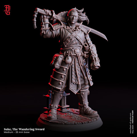 Fighter Battle Master, Ranger, Paladin PC / NPC | 28mm, 32mm,54mm75mm,100mm Scales | Mini -D&D 5e Pathfinder Figurine | Flesh of Gods