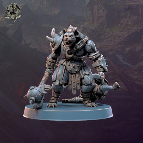 Gnoll Fighter Marauder | Resin Miniature| Dungeons and Dragons | 28mm,32mm,54mm,75mm,100mm Scales | Pathfinder hyena humanoid | D&D 5e |