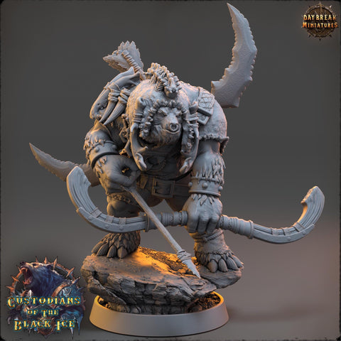 BearFolk Fighter Werebear Fighter Archer Scales: 28mm, 32mm,54mm,75mm,100mm | D&D 5e | Dungeons and Dragons |Pathfinder |Daybreak Miniatures