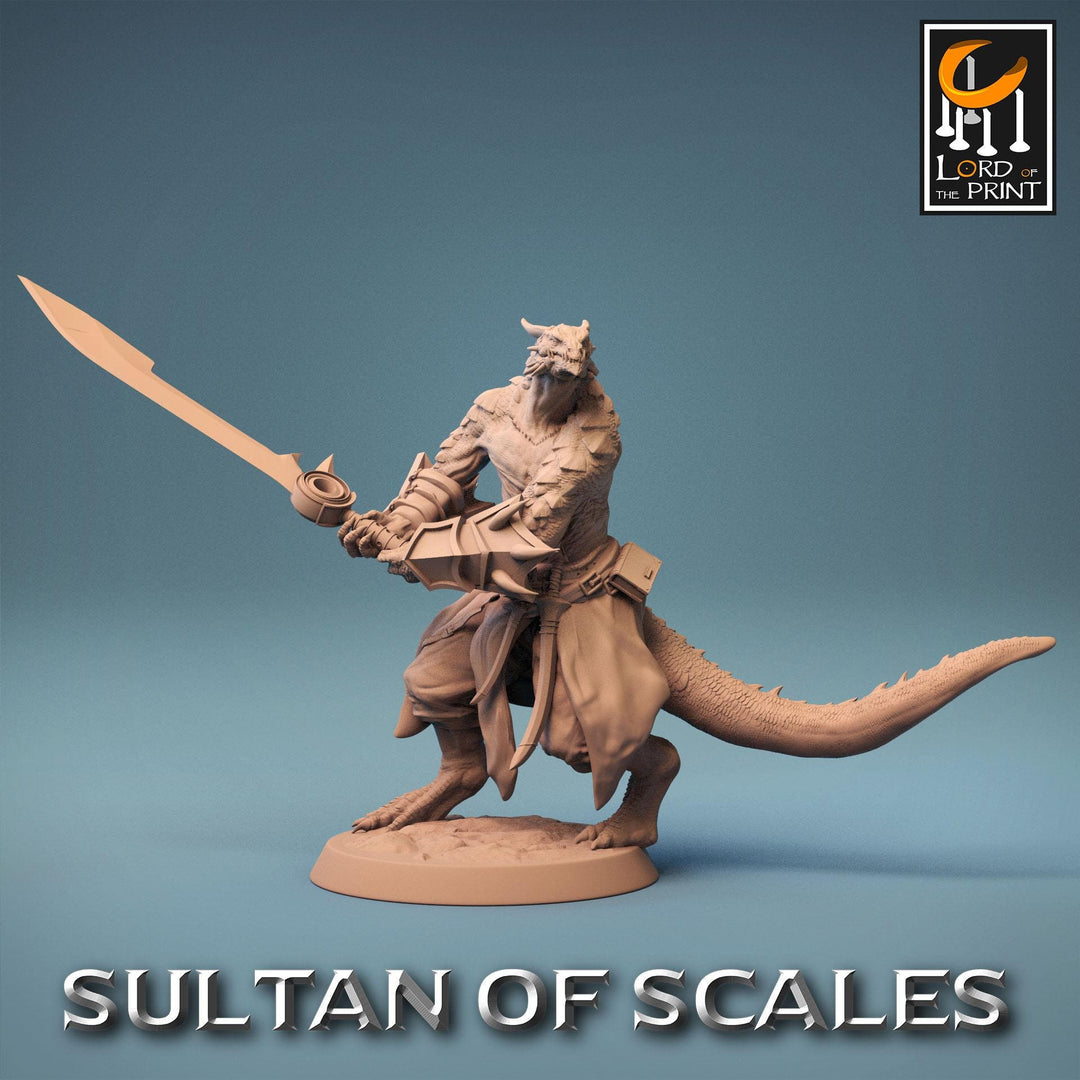 Dragonborn Fighter Ranger Barbarian | 28mm,32mm,54mm,75mm,100mm Scale Resin Mini | Dungeons and Dragons D&D 5e Pathfinder |Lord of the Print