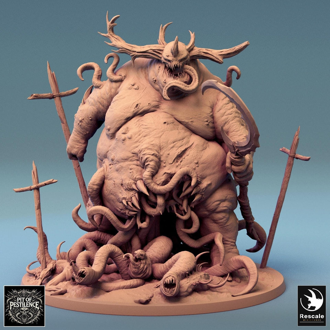 Flesh Golem Abomination Pestilence Demon (4 sizes) | 110mm Tall Proxy size | Large, Huge, Gargantuan D&D scale | Daemon Mini | Wargames |