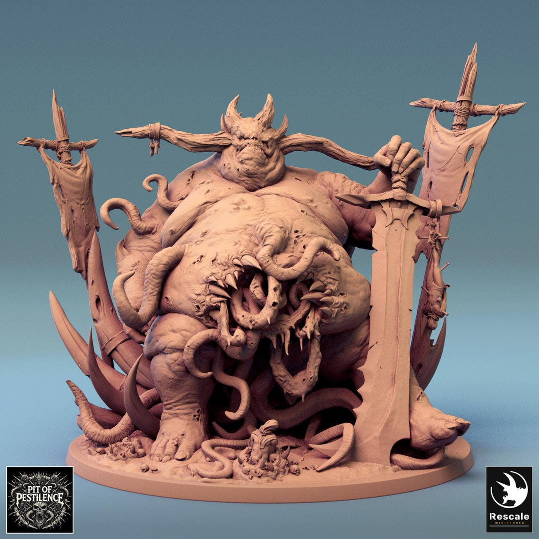 Flesh Golem Abomination Pestilence Demon (4 sizes) | 110mm Tall Proxy size | Large, Huge, Gargantuan D&D scale | Daemon Mini | Wargames |