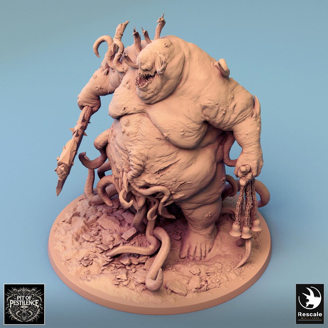 Flesh Golem Abomination Pestilence Demon (4 sizes) | 110mm Tall Proxy size | Large, Huge, Gargantuan D&amp;D scale | Daemon Mini | Wargames |