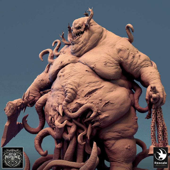 Flesh Golem Abomination Pestilence Demon (4 sizes) | 110mm Tall Proxy size | Large, Huge, Gargantuan D&amp;D scale | Daemon Mini | Wargames |