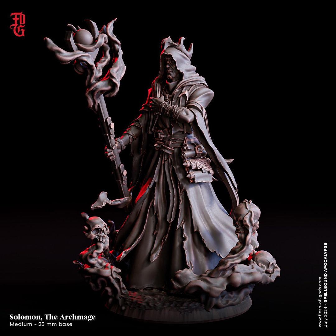 Human Sorlock, Warlock, Sorcerer Wizard | 28mm,32mm,54mm,75mm,100mm Scale |Player Character Mini| D&D 5e Pathfinder Figurine | Flesh of Gods